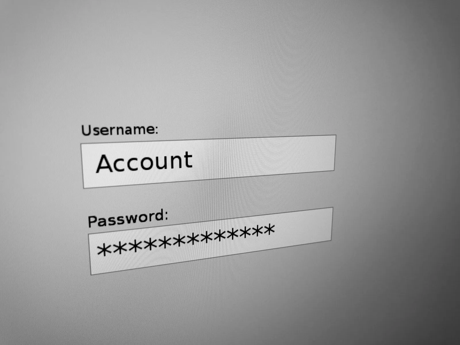 A login form with a username field and a masked password field.